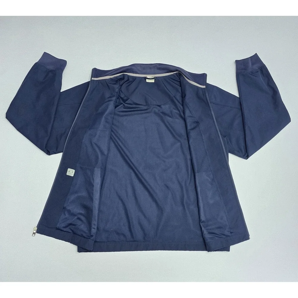 Nike Sportswear Navy Blue Full Zip Track Jacket Mens Lrg Mesh Lined Windbreaker